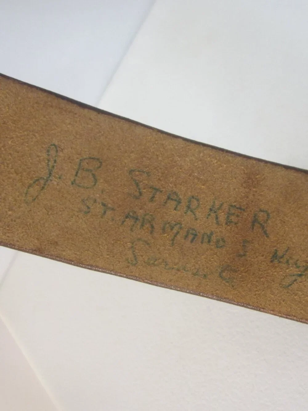 RARE 60s Vintage J.B. Starker Provincetown Handmade Brown Leather Belt XS 24-25